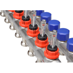 Fraenkische 2 ağızlı Debi Göstergeli Kollektör Paslanmaz Çelik