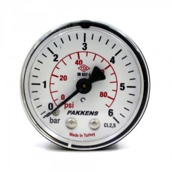 Pakkens Çap 63 0/10 Bar Kuru Tip Basınç Ölçer Manometre Alttan Bağlantılı 1/4" 1 Kutu (5 adet)